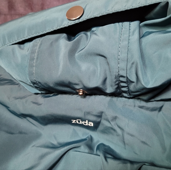 1X Plus Sized Zuda Teal Hooded Raincoat From LAURA - Picture 14 of 15